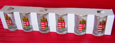 6 Schnapsgläser (Wappen Dekor), 4cl