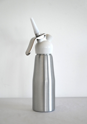 Liss Sahne-Syphon, Schlagsahnebereiter 0,5 L,Home Chef Essential Alu silber